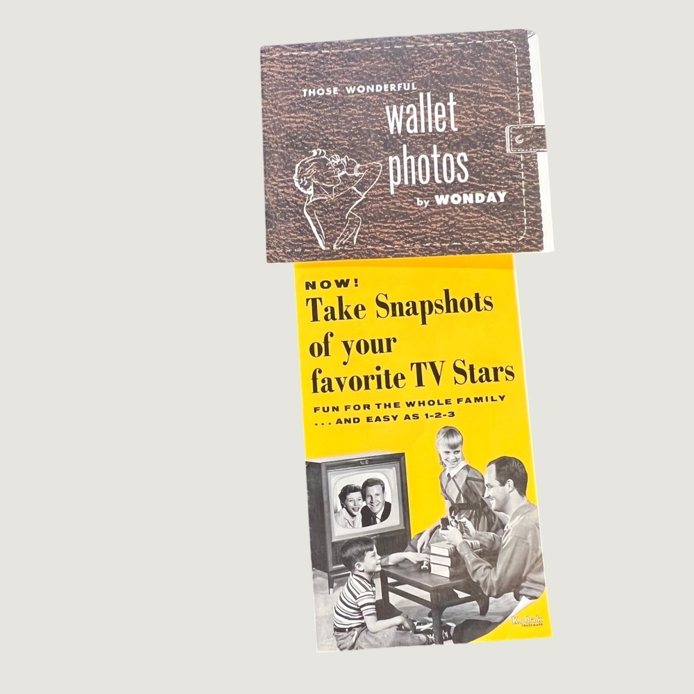 Kodak Wonday Vintage 1959 Photography Ephemera TV Snapshot Guide Wallet Photos